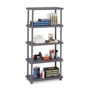 Iceberg Rough N Ready Open Storage System, Five-shelf, Blow-molded Hdpe, 36 X 18 X 74, Platinum freeshipping - TVN Wholesale